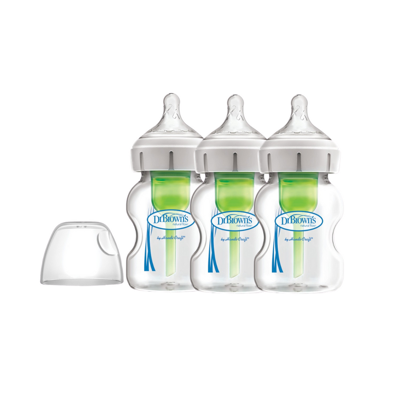Options+ Wide-Neck Glass Bottle, 3-pack