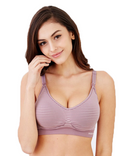 Ultralight Antibacterial Seamless Nursing Bra in Stripes