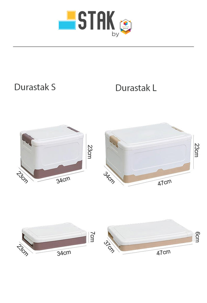 DuraStak Foldable Storage Box Organizer Size L - 36.8L Capacity