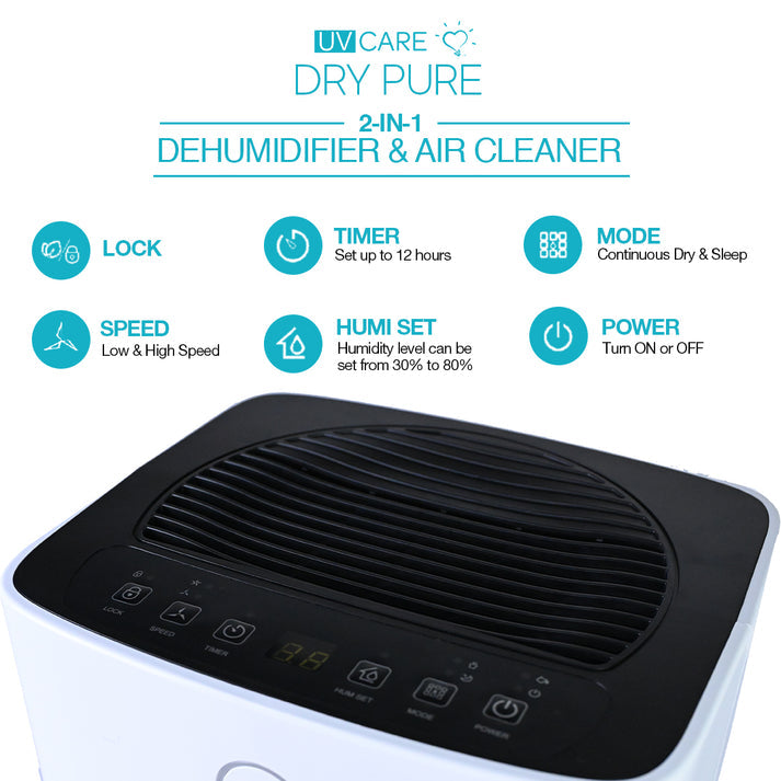 UV Care Dry Pure 2-in-1 Dehumidifier & Air Cleaner