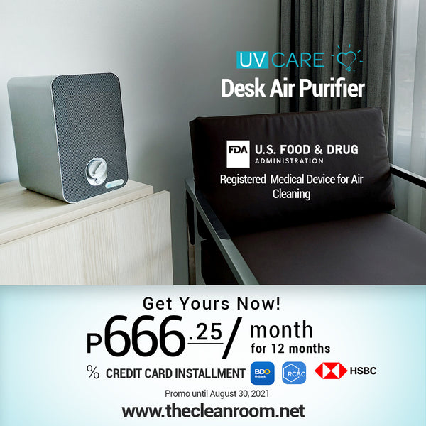 Desk Air Purifier w/ Medical Grade H13 HEPA Filter & ViruX Patented Technology (Instantly Kills SARS-CoV-2)