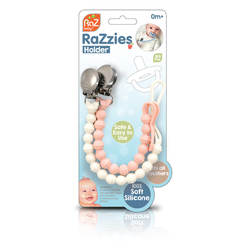 RaZzies Silicone Paci/Teether Holder (2-pack)