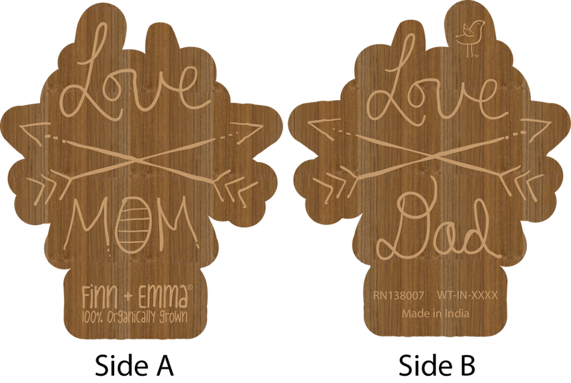 Wood Teeting Rattle - Love Mom & Dad