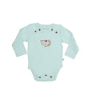 Safari Collection Long Sleeved BodySuit In Gossamer Green