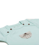 Safari Collection Long Sleeved BodySuit In Gossamer Green