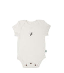Origami Collection Lap Shoulder Bodysuit in Egret White