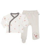 Fawn Collection Kimono and Footed Pant Set