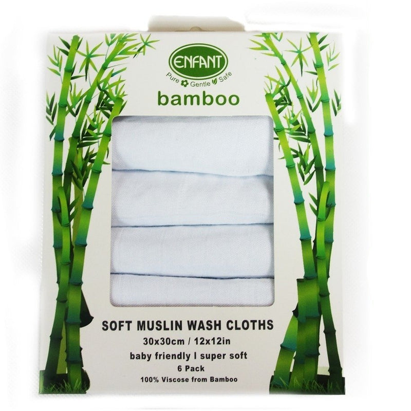 Bamboo Wash Cloth - 6 Pack