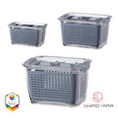 Shimoyama Small Gray Drain Basket Food Storage Organizer