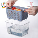 Shimoyama Small Gray Drain Basket Food Storage Organizer