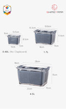 Shimoyama Small Gray Drain Basket Food Storage Organizer