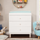 Gelato 3-Drawer Dresser with Removable Changing Tray and Pure 31" Contour Changing Pad