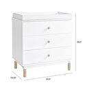 Gelato 3-Drawer Dresser with Removable Changing Tray and Pure 31" Contour Changing Pad