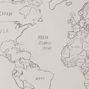 World Map Circle Leather Mat