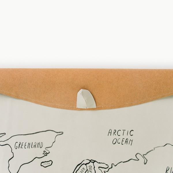 World Map Circle Leather Mat