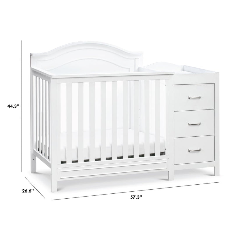Charlie 4-in-1 Mini Convertible Crib & Changer with Toddler Conversion Kit + Contour Changing Pad