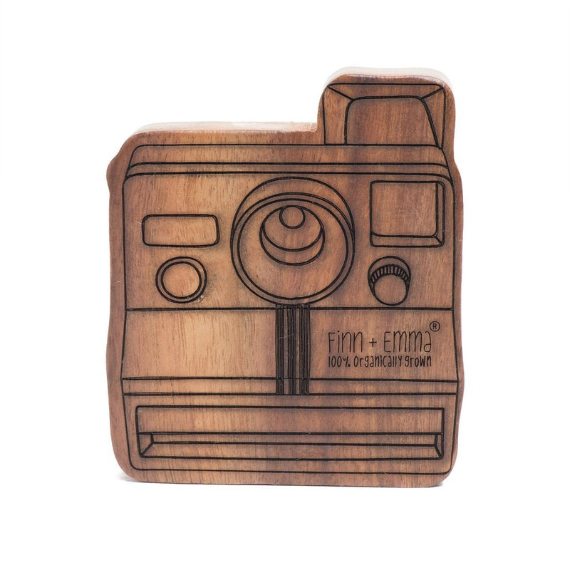 Wood Teething Rattle Polaroid